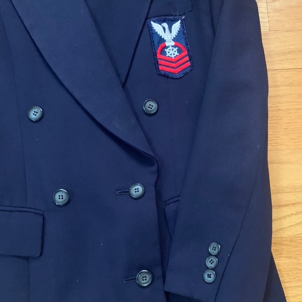 Navy blue double breasted blazer - Picture 3 of 4